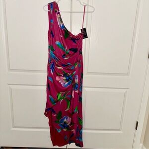 Boston Proper Pink Asymmetrical One Shoulder Sundress